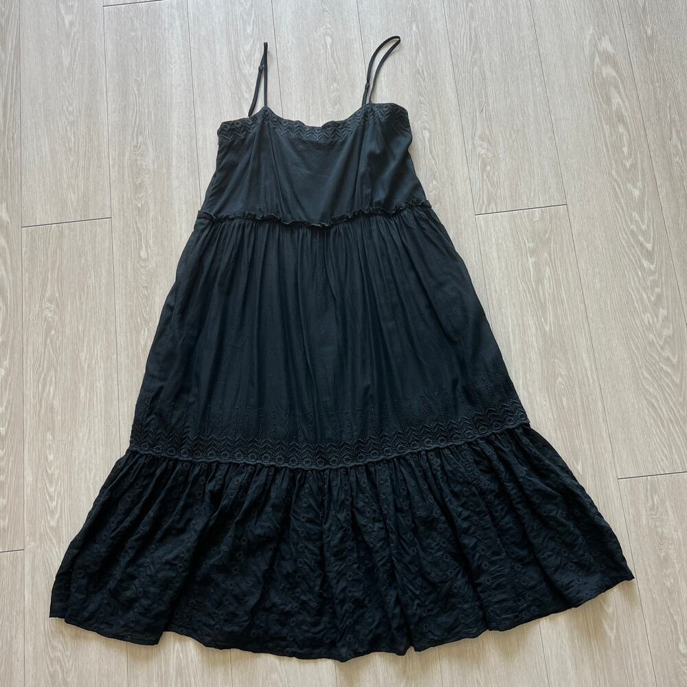 J Crew Sorrento Dress In Cotton Voile Small Black CK827